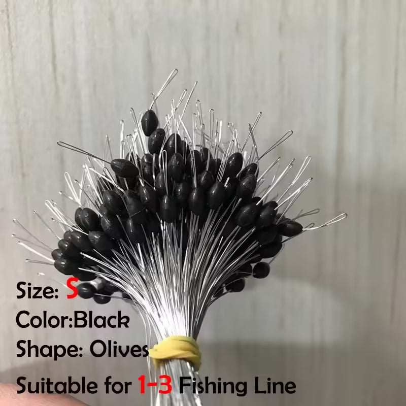 300Pcs Silicone Space Bean Oval Stoppers | Fishing Float Resistance Bobber Stops | Anti-Strand Fishing Gear