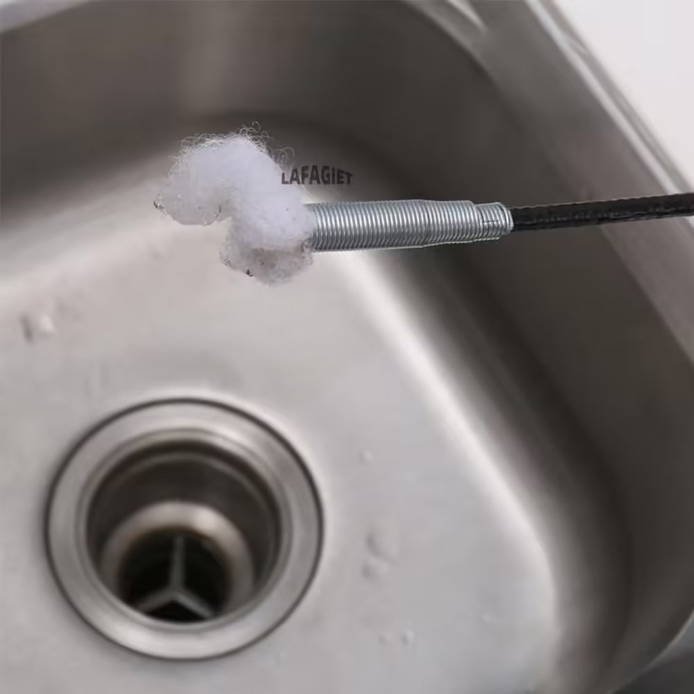 Déboucheur de canalisations à ressort - Outil de nettoyage des canalisations de cuisine et de salle de bain pour l'élimination des résidus alimentaires et la prévention des bouchons