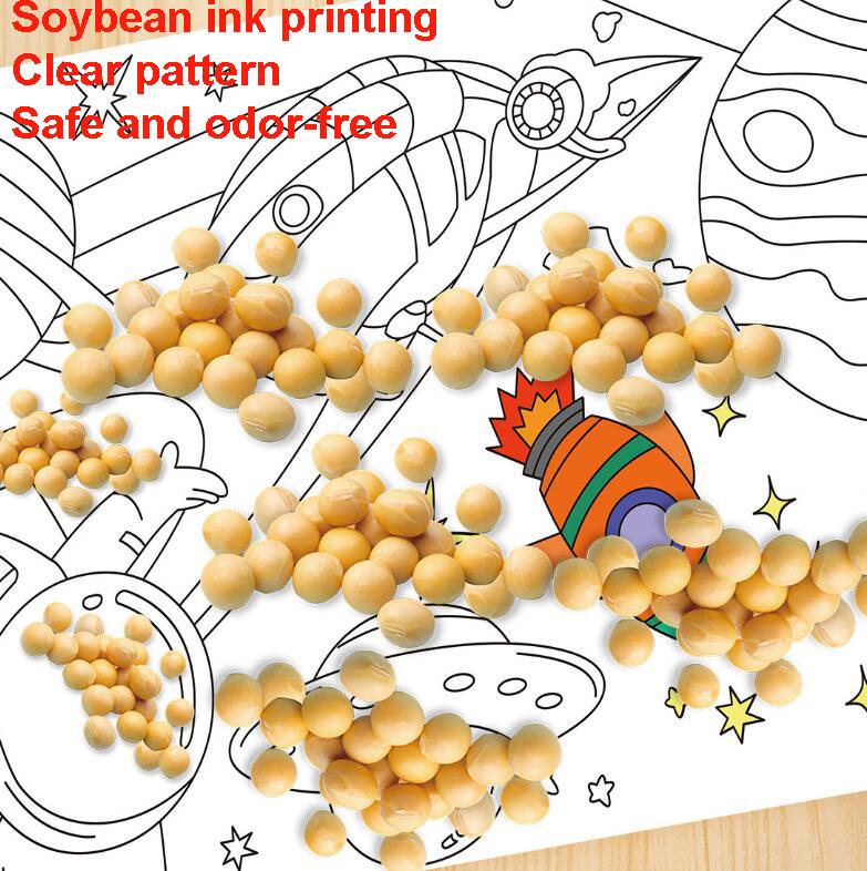 Rouleau de 3 mètres de papier autocollant à colorier pour enfants (300 cm x 38 cm) sur différents thèmes