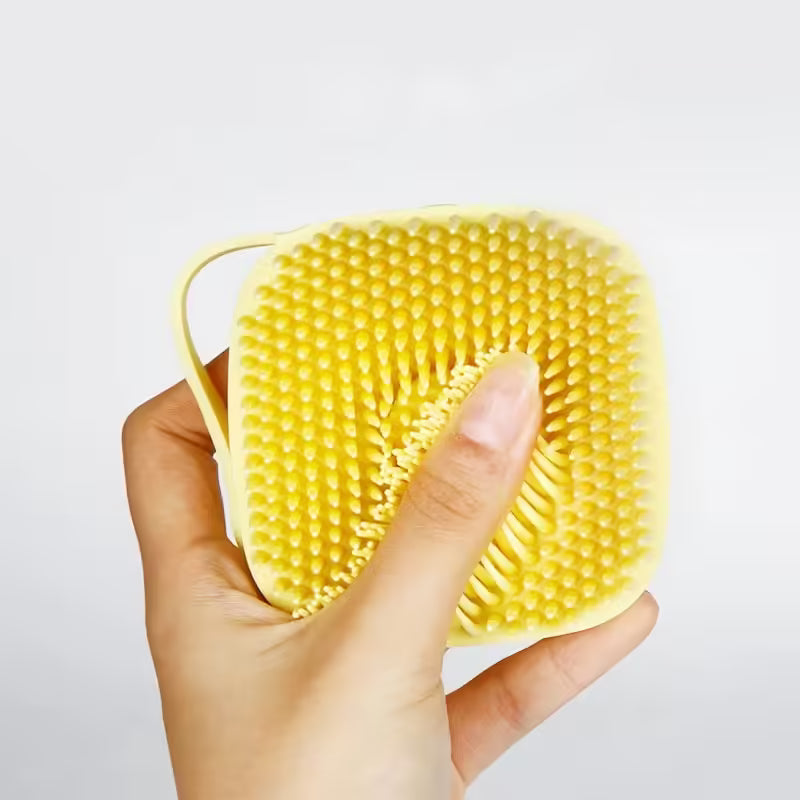 2-in-1 Silicone Pet Bath Brush for Puppies & Dogs Soft Massage Shampoo Dispenser