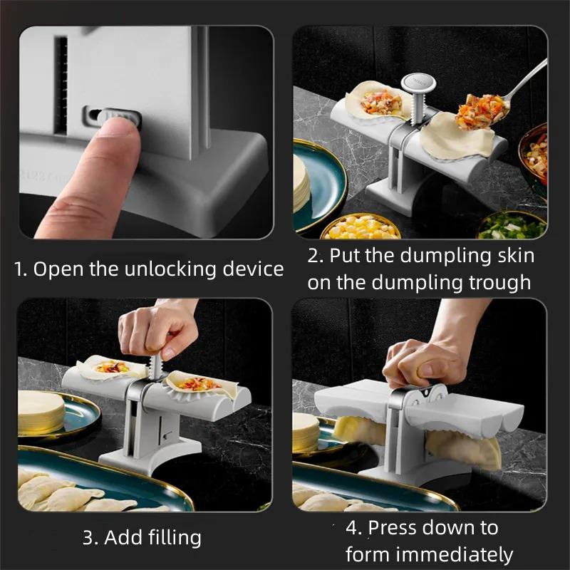 Full Automatic Dumpling Double Head Press Dough Machine