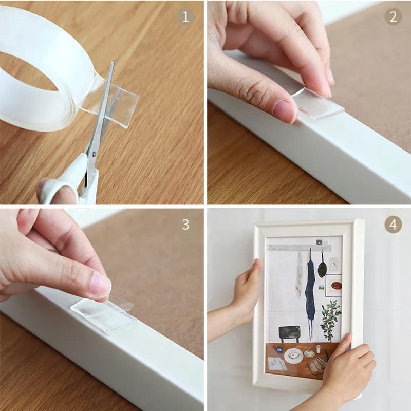 2-Meters Double Sided Transparent Tape Strong & Durable