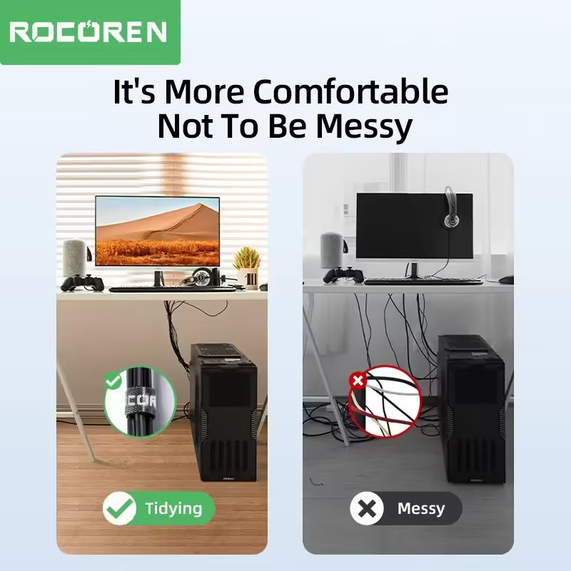 Rocoren Cable Organizer Wire Winder USB Cable Management & Charger Protector for Phone, Mouse, & Earphone Cables
