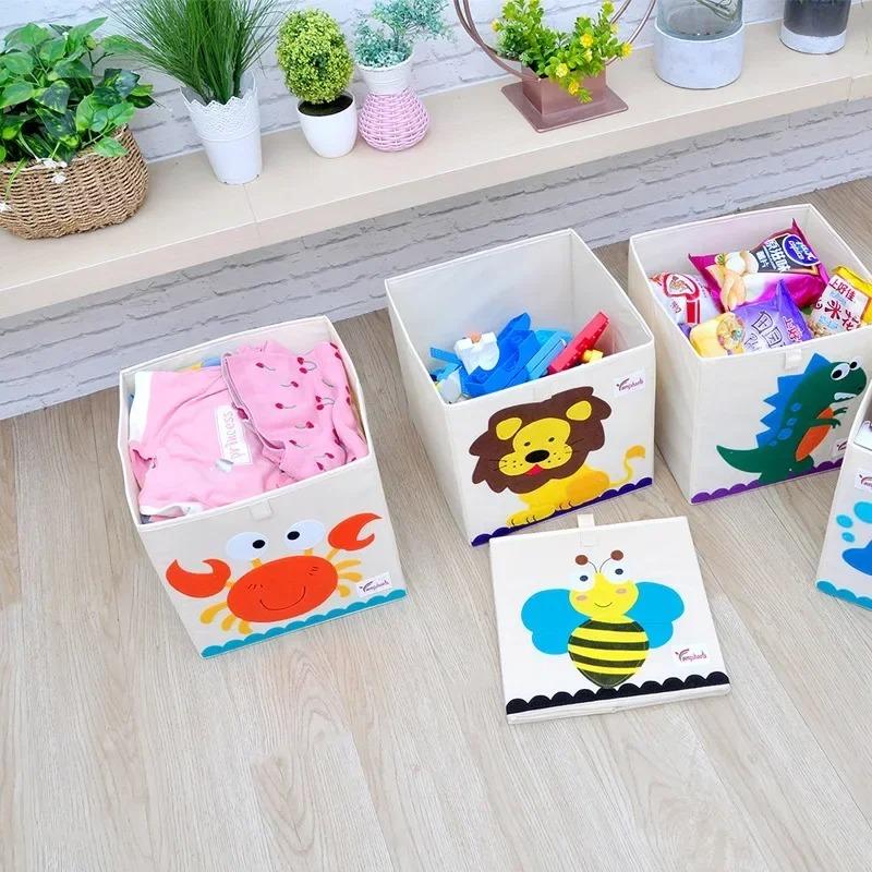 Boîte de rangement pliable pour enfants et organisateur de jouets sur le thème des animaux