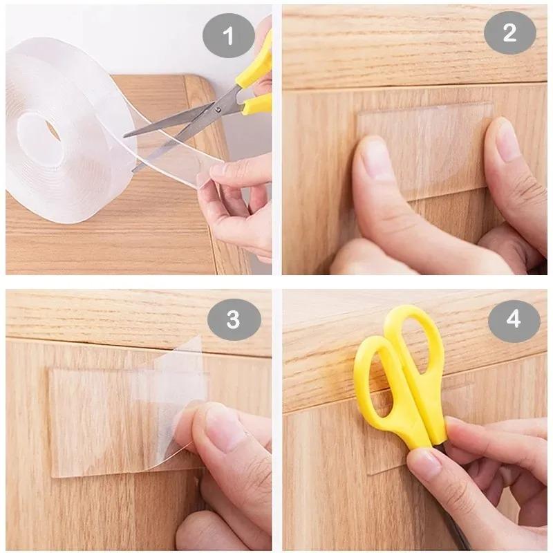 2-Meters Double Sided Transparent Tape Strong & Durable
