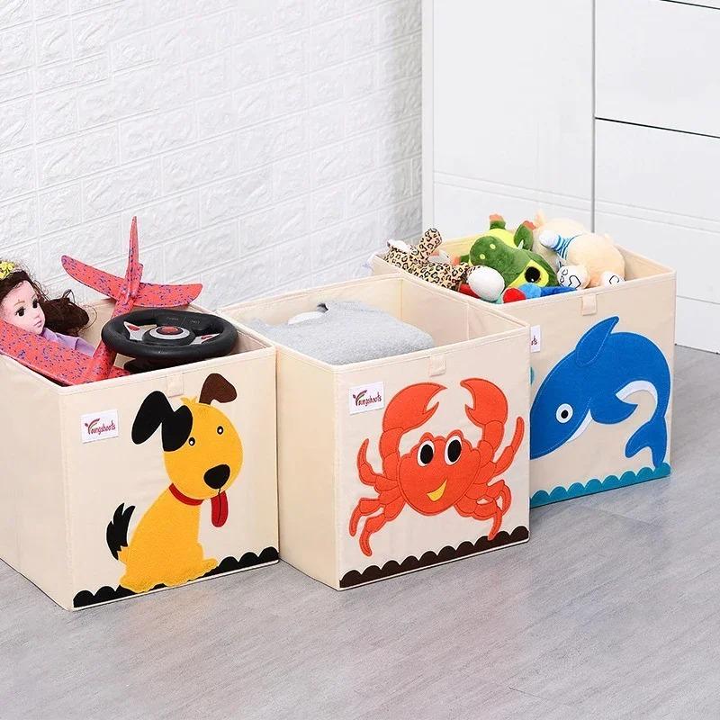 Boîte de rangement pliable pour enfants et organisateur de jouets sur le thème des animaux