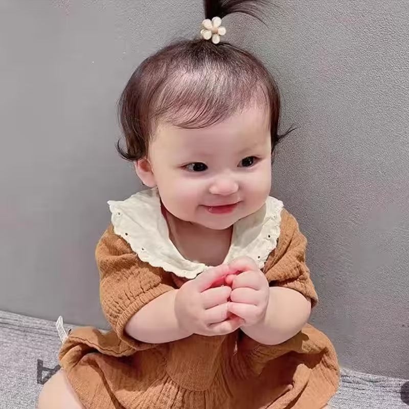 ٢٠ قطعة من أربطة الشعر المطاطية بتصميم دب وأرنب كرتوني لطيف للبنات | إكسسوارات شعر للأطفال الرضع على شكل فيونكة زهور