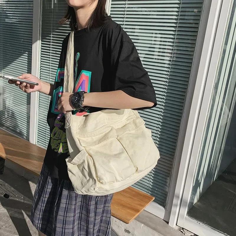 Sac bandoulière rétro pour femme en toile