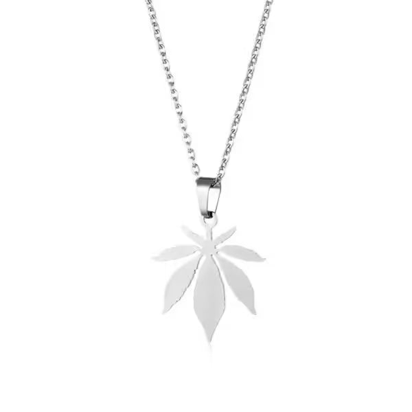 Collier unisexe avec pendentif feuille d'érable (EGN151)