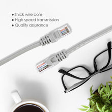 كابل شبكة إيثرنت Cat5e بطول 1 قدم (30 سم) | كابل توصيل LAN من نوع UTP 24AWG RJ45 بسرعة 350 ميجاهرتز لجهاز الراوتر والكمبيوتر والمحول والمودم – رمادي