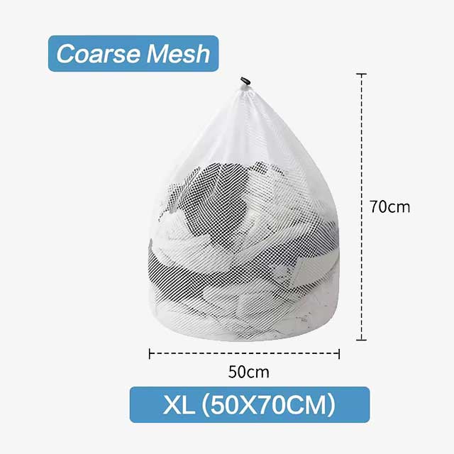 1PC Mesh Laundry Bag - Machine Washable Drawstring Travel Wash Bag for Blouses, Hosiery, Stockings & Underwear