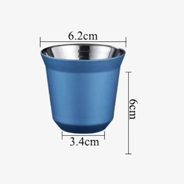 Mini Double Wall Metal Coffee Cup Set