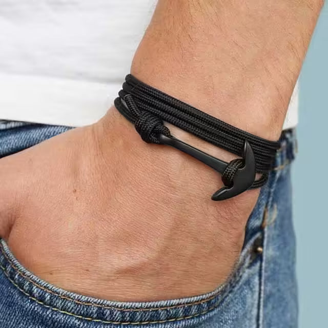 Bracelet homme en corde d'ancre multicouche en nylon (EGBT268)