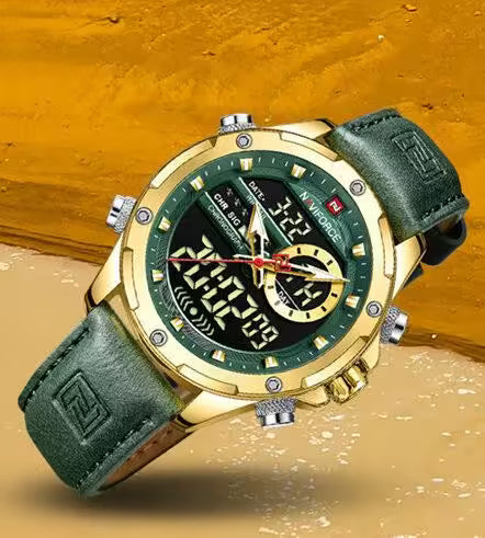 NAVIFORCE Digital x Analog Leather Men Watch (NF9208L)