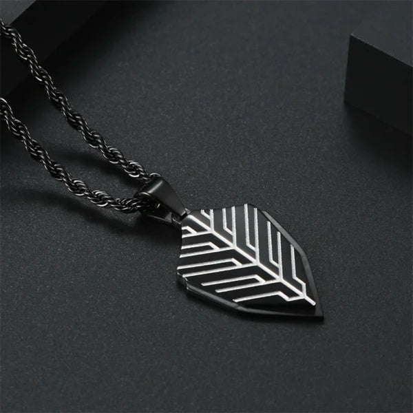 New Battle Shield Pendant Rope Chain Men Necklace (EGN115)