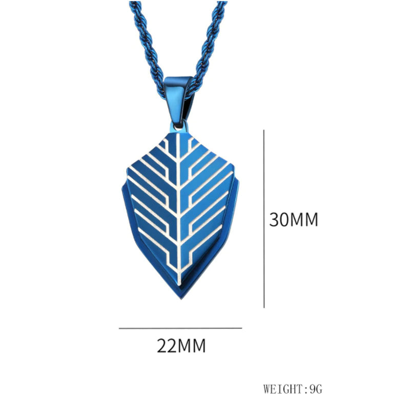 New Battle Shield Pendant Rope Chain Men Necklace (EGN115)