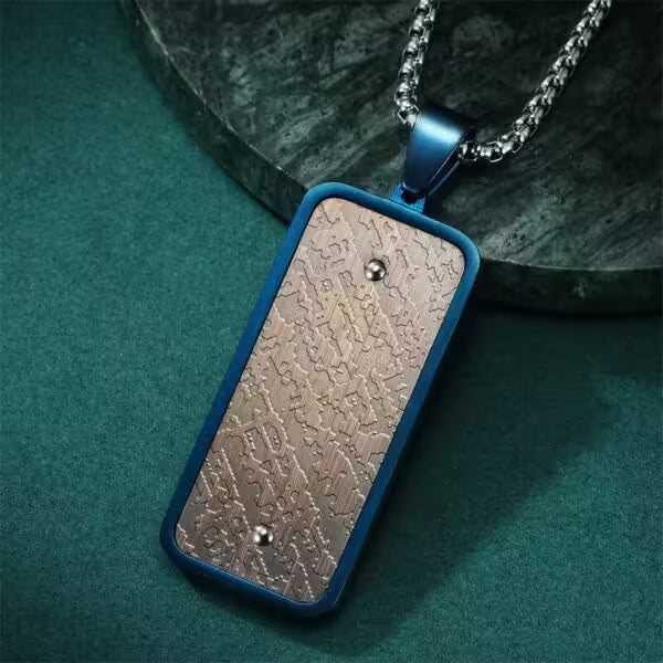 Nouveau collier pendentif carré tendance pour homme (EGN015)