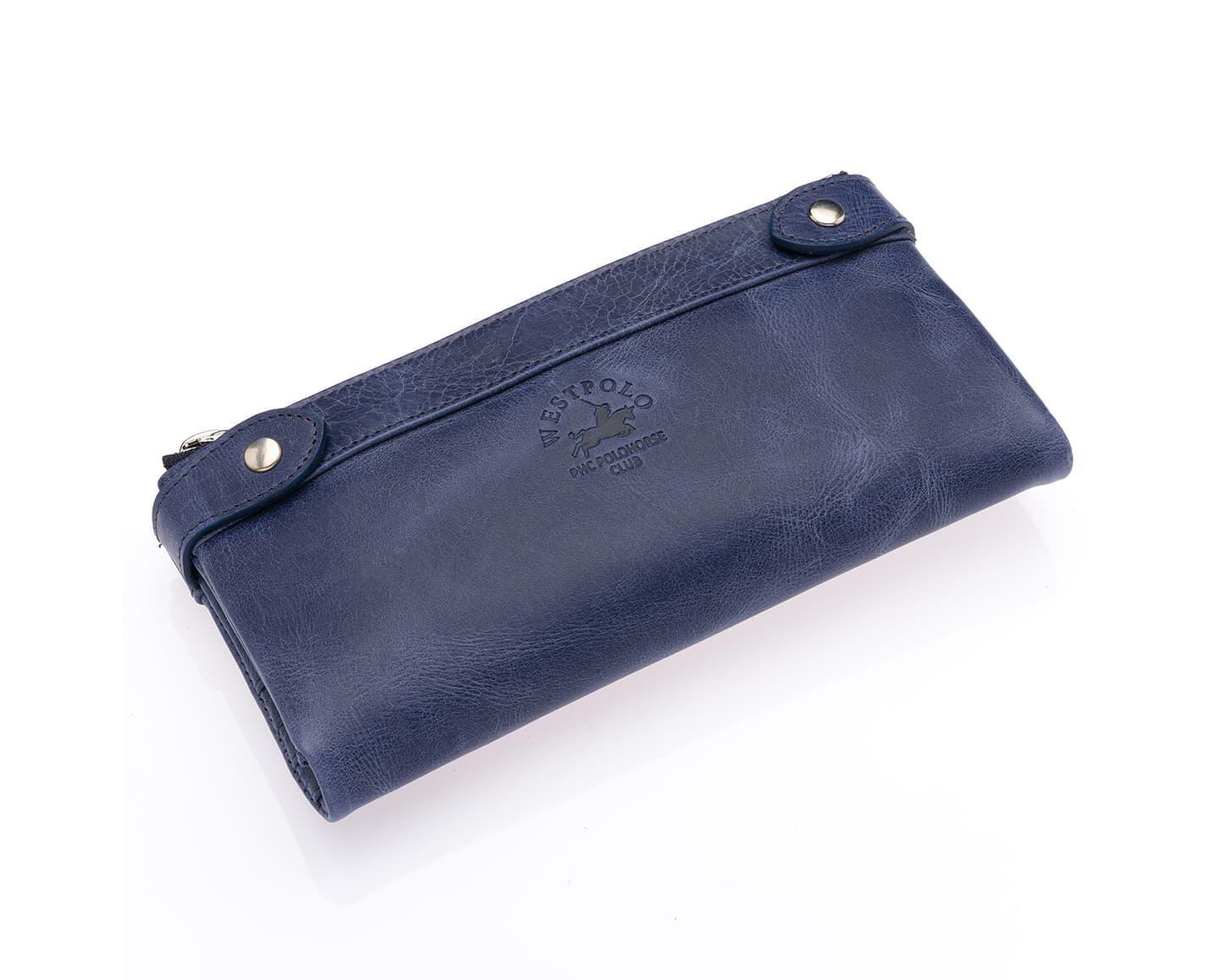 Portefeuille Westpolo Intense unisexe en cuir véritable grainé avec compartiment pour téléphone (417C)