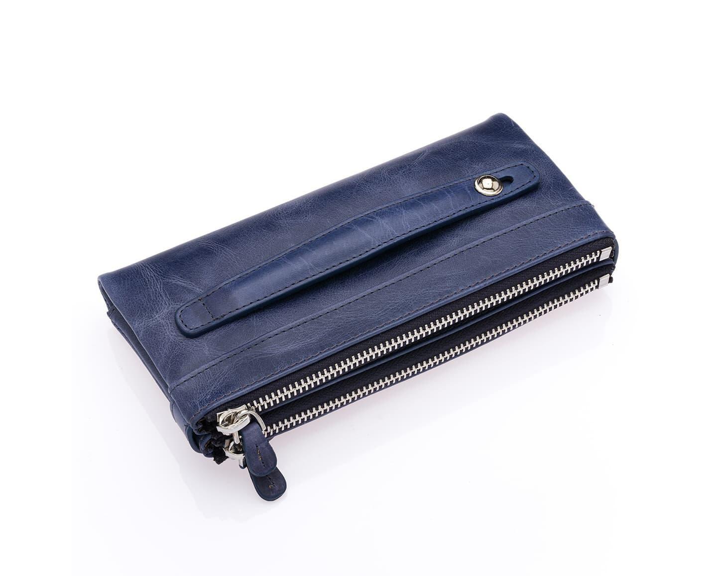 Portefeuille Westpolo Intense unisexe en cuir véritable grainé avec compartiment pour téléphone (417C)