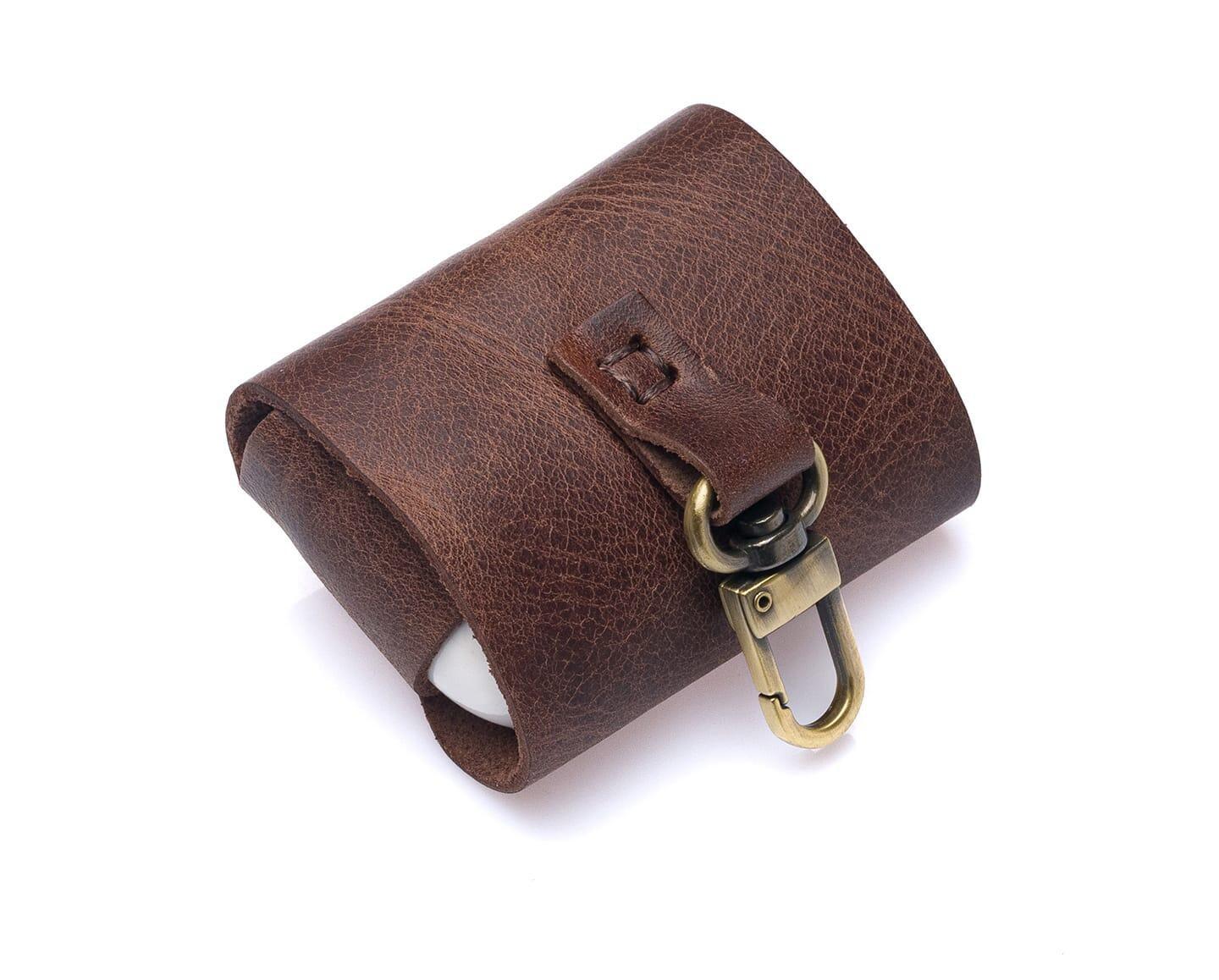 Étui de protection Westpolo Poine en cuir véritable pour AirPods Pro - Marron