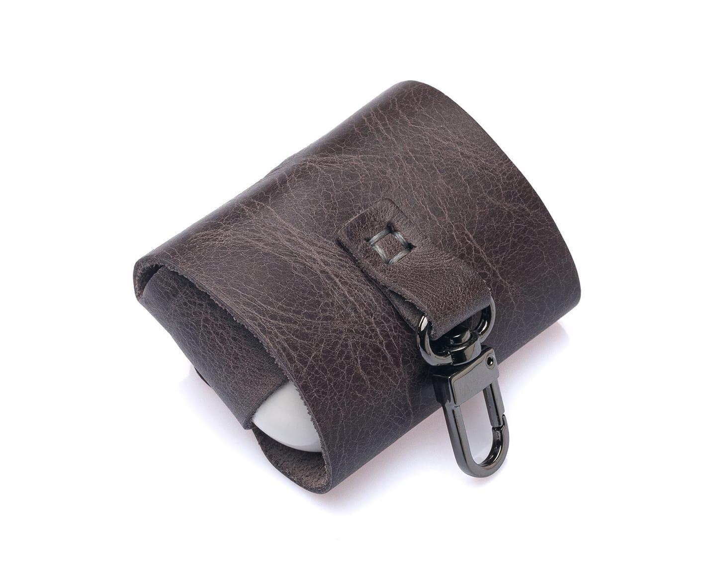 Étui de protection Westpolo Poine en cuir véritable pour AirPods Pro - Gris