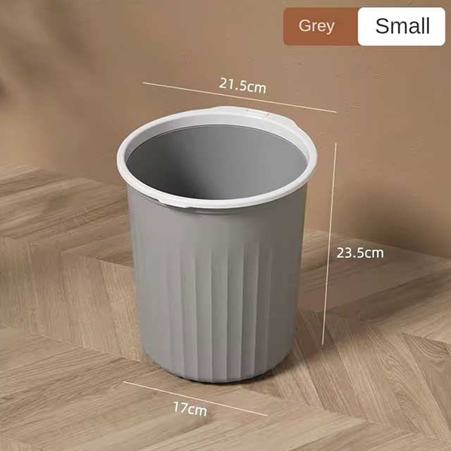 No Cover Striped Trash Bin – Durable Simple Garbage Can, Toilet Wastebasket, Trash Bin in Various Specifications