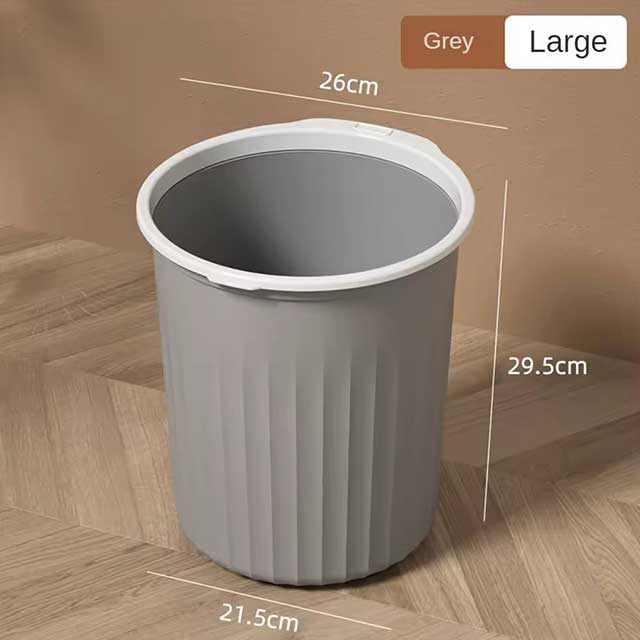 No Cover Striped Trash Bin – Durable Simple Garbage Can, Toilet Wastebasket, Trash Bin in Various Specifications