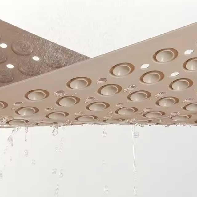 Non-Slip Suction Cups Bathroom Mat – Shower Bath Mat with Foot Massager & Silicone Suction Cup Massage Brush for Home Use