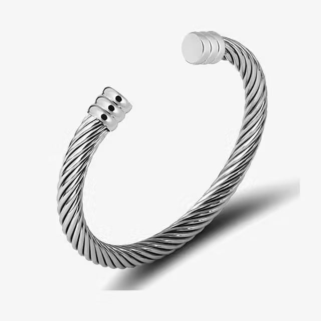 Open Stainless Steel Unisex Cuff Bangle (EGBT324)