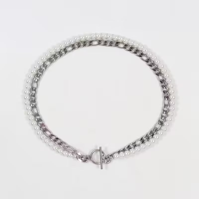 Collier vintage en perles pour femme, fait main (EGN231)