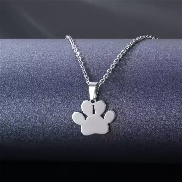 Collier unisexe avec pendentif en forme d'empreinte de patte d'animal (EGN160)