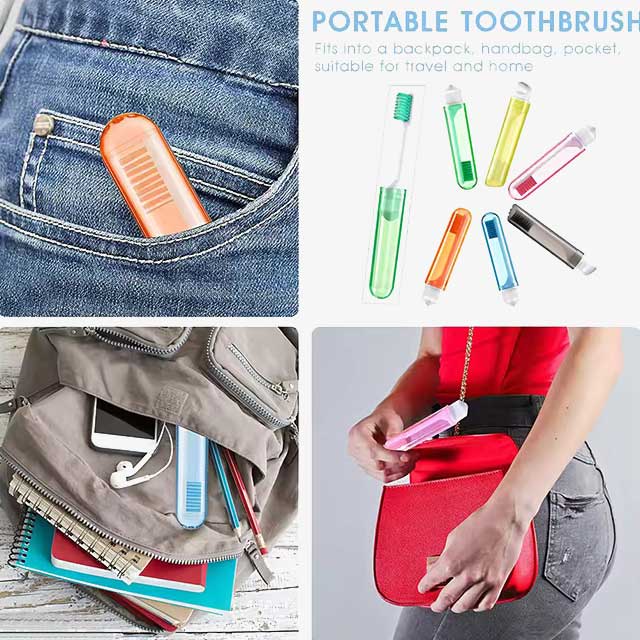 Portable Folding Toothbrush with Super Soft Bristles – Travel-Friendly, Compact for Camping, Hiking, and Outdoor Use