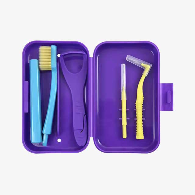 Portable Toothbrush Case & Oral Hygiene Kit – Includes Interdental Brush, Tongue Scraper, and Travel Toothbrush for Teeth Whitening