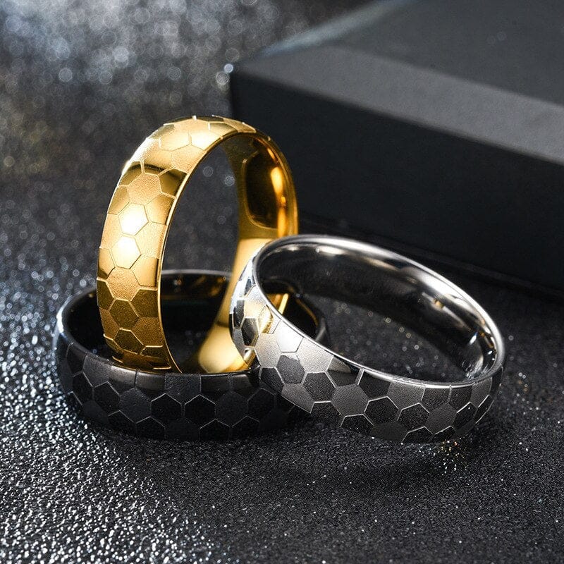 6mm Width Football Men Stainless Steel Ring (EGR052)