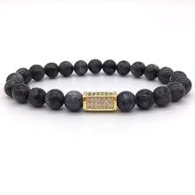 Bracelet rectangulaire en perles de pierre naturelle 3D (EGBT023)