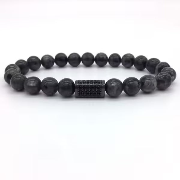 Rectangular 3D Shape Natural Stone Beads Bracelet (EGBT023)