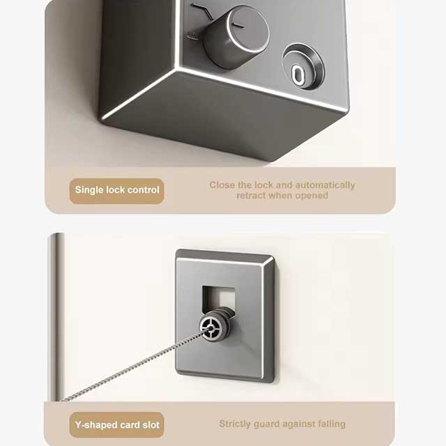 Retractable Stainless Steel Clothesline - Pull-Out Clothes Drying Rack for Space-Saving Household Use