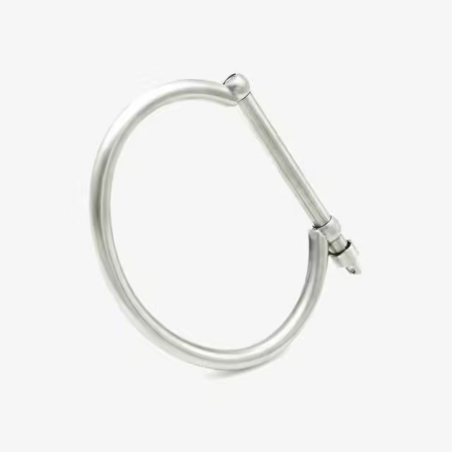 Screw Buckle Stainless Steel Unisex Bangle (EGBT342)