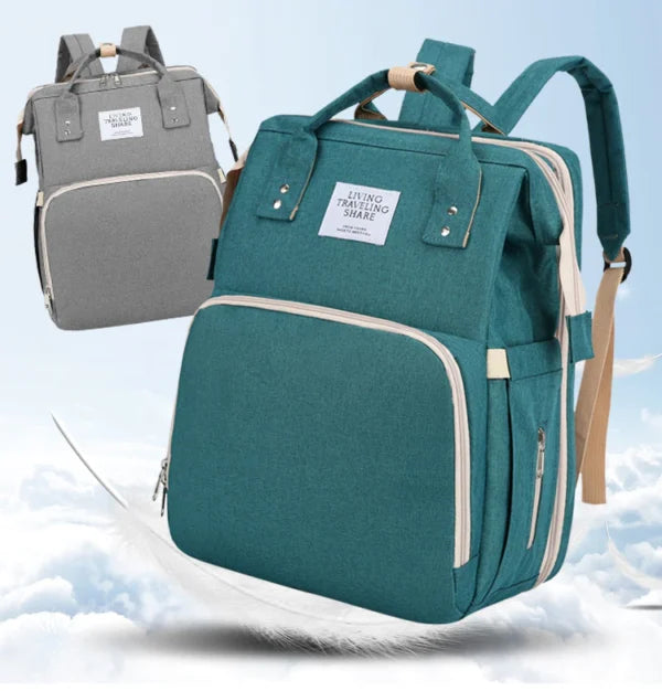 Shade Cloth Folding Bed Mommy Bag Portable Large Capacity Crib Backpack Mother and Baby Bag (EGB061)