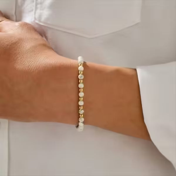 Simple Classic Stone Bead Men Bracelet (EGBT025)