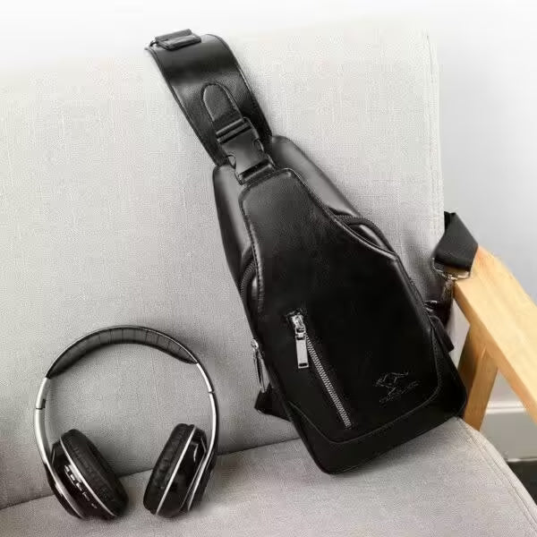 Single Strap Leather Male Chest Bag (EGB256)