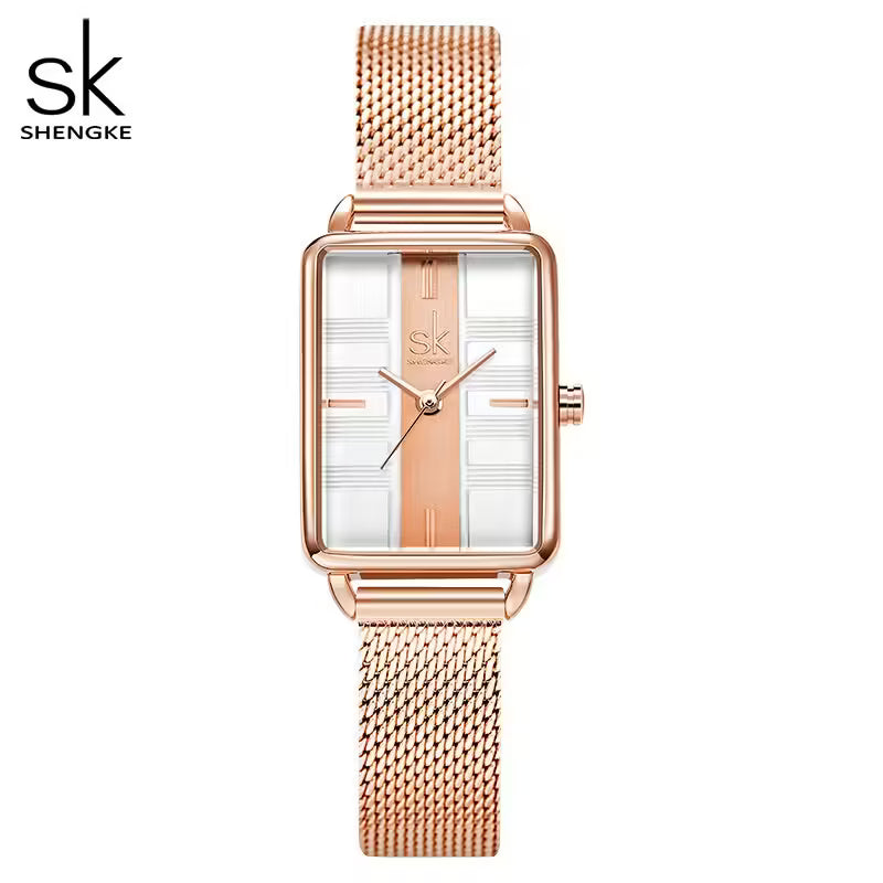 SK Leather & Stainless Steel Women Watch (K0147)