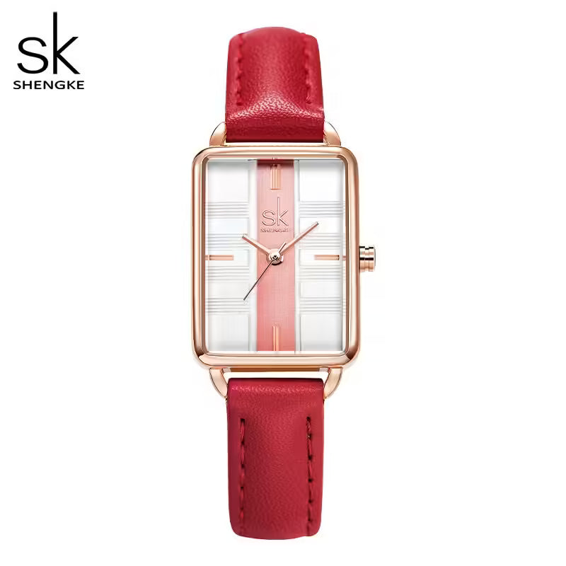 SK Leather & Stainless Steel Women Watch (K0147)
