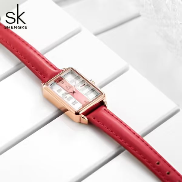 SK Leather & Stainless Steel Women Watch (K0147)