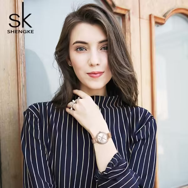 ساعة SK Mesh المصنوعة من الفولاذ المقاوم للصدأ للنساء (K0102)