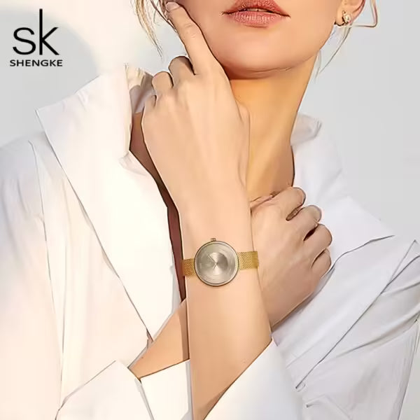 ساعة SK Mesh المصنوعة من الفولاذ المقاوم للصدأ للنساء (K0132)