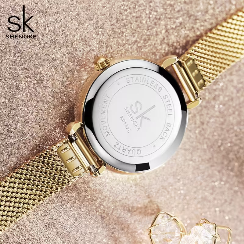 ساعة SK Mesh المصنوعة من الفولاذ المقاوم للصدأ للنساء (K0152)