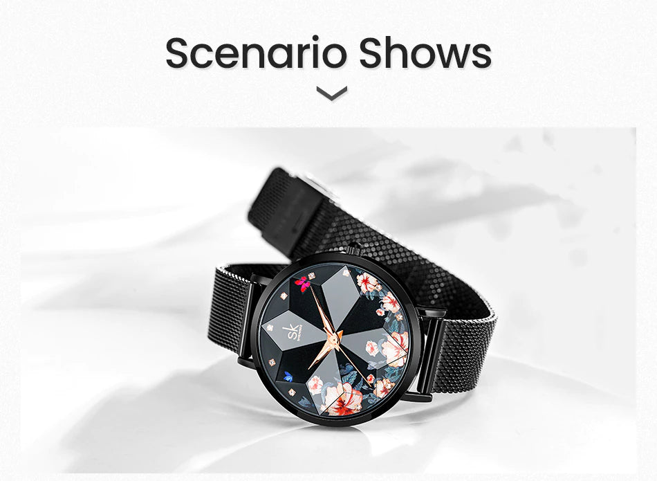 SK Mesh Stainless Steel Women Watch (K0157)