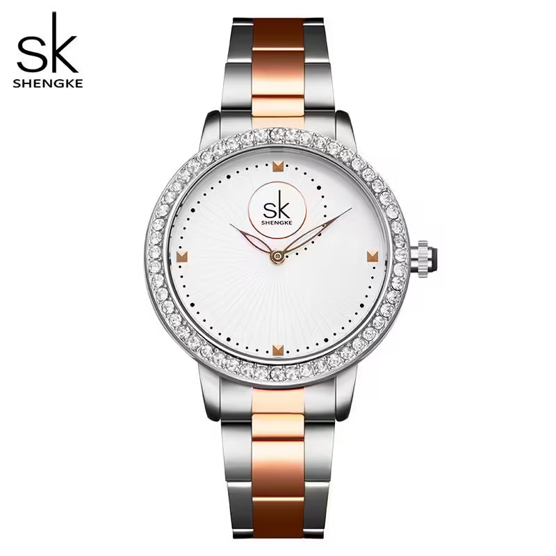 ساعة SK النسائية المصنوعة من الفولاذ المقاوم للصدأ (K0111)