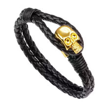 Bracelet en cuir squelette pour homme (EGBT138)